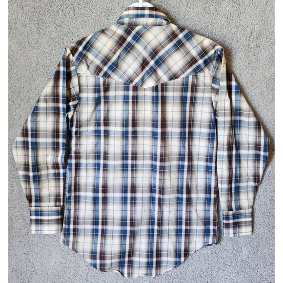 Plains Westernwear Multicolor Plaid Rodeo Cowboy Pearl Snap Shirt Size Small - Picture 11 of 12